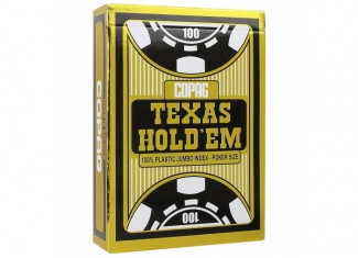 Карти гральні Copag TEXAS HOLD'EM 100% Plastic Jumbo Index (black)