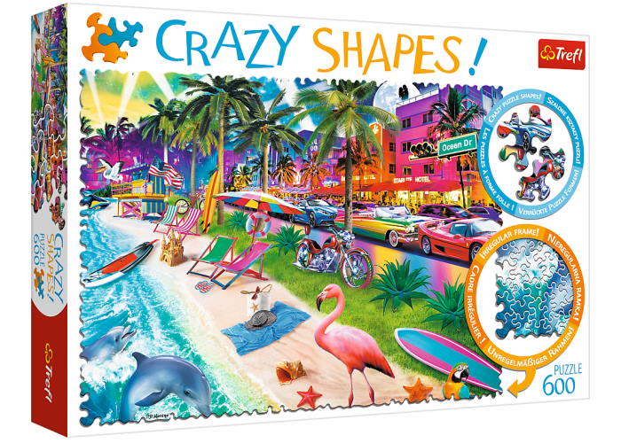 Пазл Crazy Shapes Пляж Майями, 600 эл.