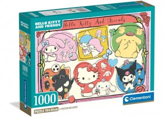 Пазл Хеллоу Китти и друзья (Hello Kitty and Friends Theme Puzzle - 1000 pcs.), коллаж, 1000 эл.