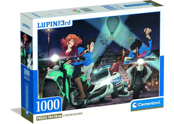 Пазл Погоня с героями аниме Люпен 3 (Lupin III Compact Box Puzzle - 1000 pcs.), 1000 эл.