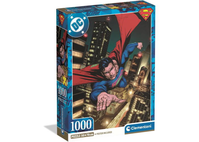 Пазл Полет над ночным городом, Супермен, DC Comics (Superman DC Comics Theme Puzzle - 1000 pcs.), коллаж, 1000 эл.