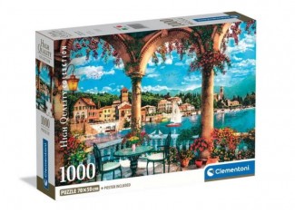 Пазл High Quality Collection: Вид с балкона на озеро Комо, Италия (High Quality Collection - Balcony View Of Lake Como Puzzle - 1000 pcs.), 1000 эл.