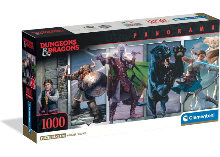 Пазл Панорама с фэнтезийными существами, Подземелья и Драконы (RPG Dungeons & Dragons Panorama Puzzle - 1000 pcs.), 1000 эл. (панорама)