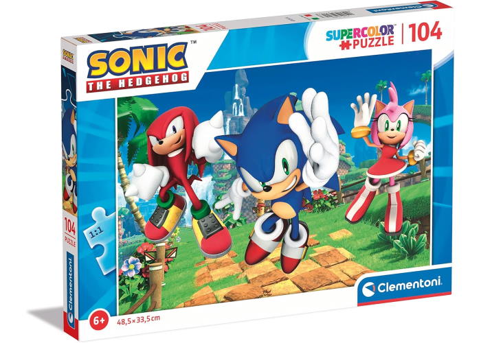 Пазл SuperСolor: Еж Соник и его команда, Соник (SuperСolor - Sonic the Hedgehog Puzzle - 104 pcs.), 104 эл. 