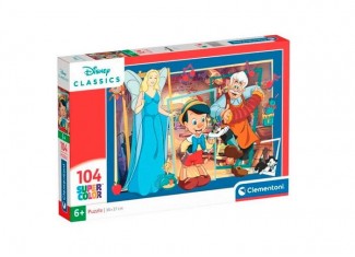 Пазл SuperСolor: История необычного мальчика, Пиноккио, Disney (SuperСolor - Disney Pinocchio Puzzle - 104 pcs.), 104 эл. 