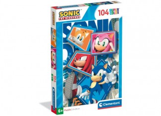 Пазл SuperСolor: Команда Супер Соника, Соник (SuperСolor - Sonic the Hedgehog Puzzle - 104 pcs.), 104 эл. 