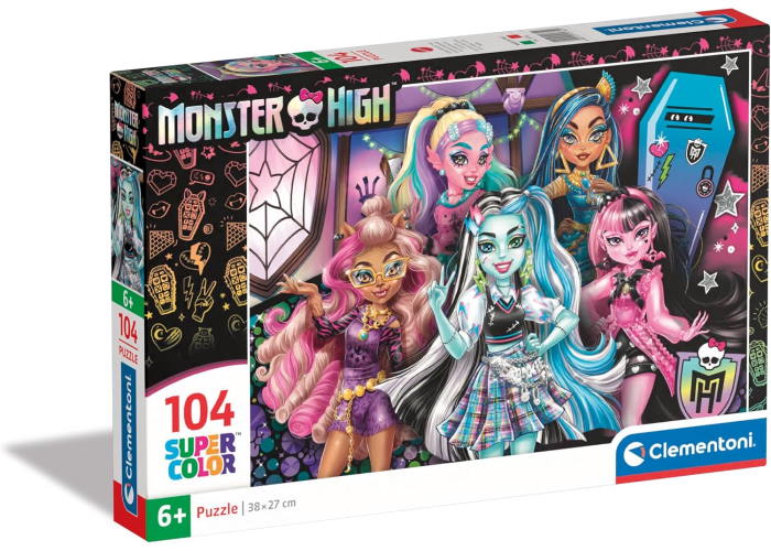 Пазл SuperСolor: Модные куклы на вечеринке, Монстр Хай (SuperСolor - Monster High Puzzle - 104 pcs.), 104 эл. 