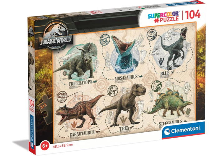Пазл SuperСolor: Мир Юрского периода (SuperСolor - Jurassic World Puzzle - 104 pcs.), 104 эл. 