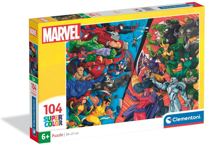 Пазл SuperСolor: Супергерои Марвел против злодеев, Marvel (SuperСolor - Marvel Superheroes and Villains Puzzle - 104 pcs.), 104 эл. 