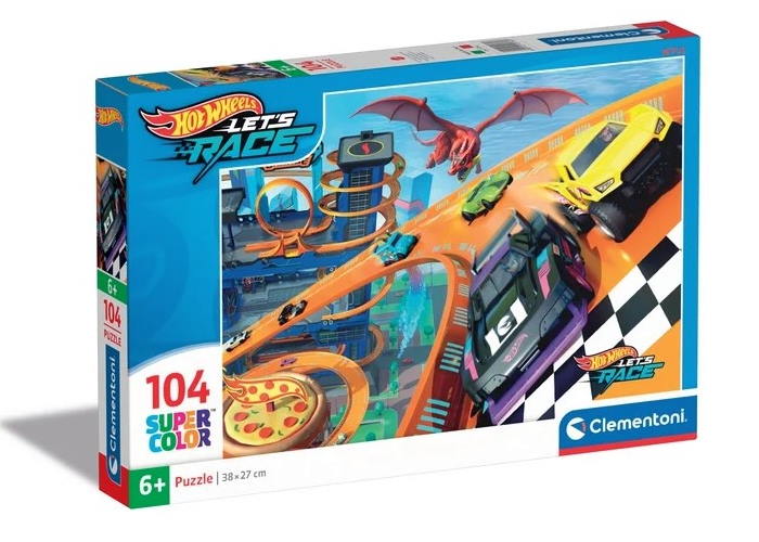 Пазл SuperСolor: Скоростные гонки, Hot Wheels (SuperСolor - Hot Wheels Let's Race Puzzle - 104 pcs.), 104 эл. 