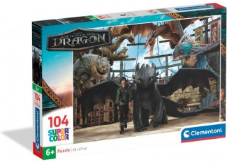 Пазл SuperСolor: Драконы, Как приручить дракона, DreamWorks (SuperСolor - Dragons by How to Train your Dragon Рuzzle - 104 pcs.), 104 эл. 
