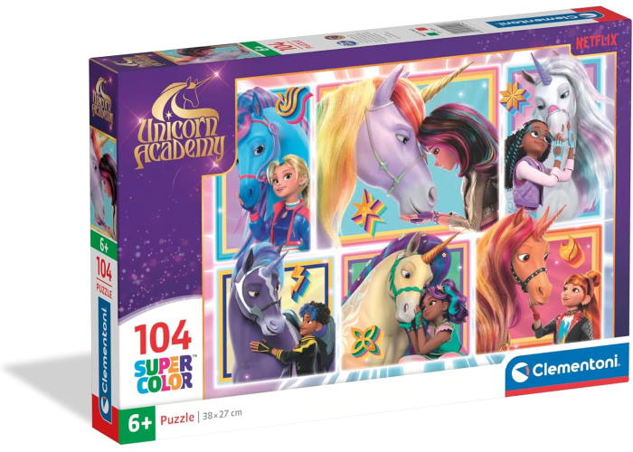 Пазл SuperСolor: Главные герои Академии Единорогов, Netflix (SuperСolor - Unicorn Academy Puzzle - 104 pcs.), 104 эл. 