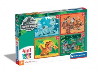 Пазл SuperСolor 4in1: Мир динозавриков (SuperСolor 4in1 - Jurassic World Puzzle - 12 pcs., 16 pcs., 20 pcs., 24 pcs.), 12 эл., 16 эл., 20 эл., 24 эл.