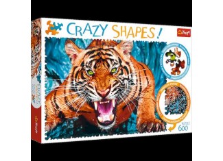 Пазл Crazy Shapes Лицом к лицу с тигром, 600 эл.