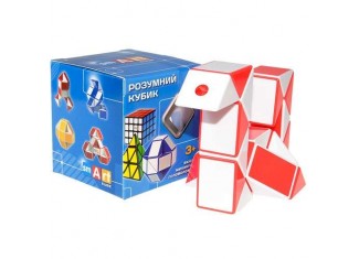 Змейка Рубика бело-красная в коробке (Smart Cube Snake White and Red in box)