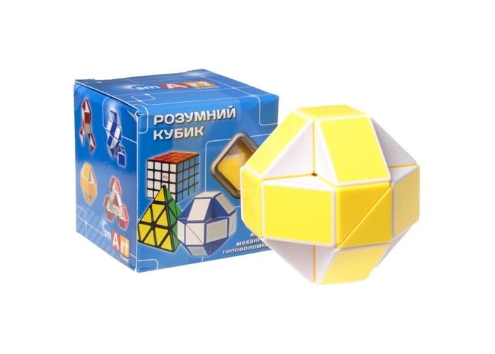 Змейка Рубика бело-желтая (Smart Cube Snake White and Yellow in box)