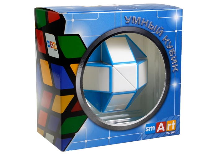 Змійка Рубіка біло-блакитна в коробці (Smart Cube Snake Blue)