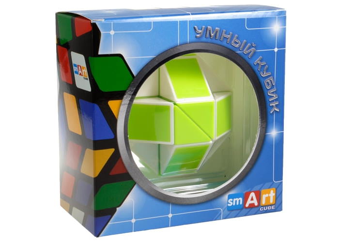 Змейка Рубика бело-зелёная в коробке (Smart Cube Snake White and Green in box)
