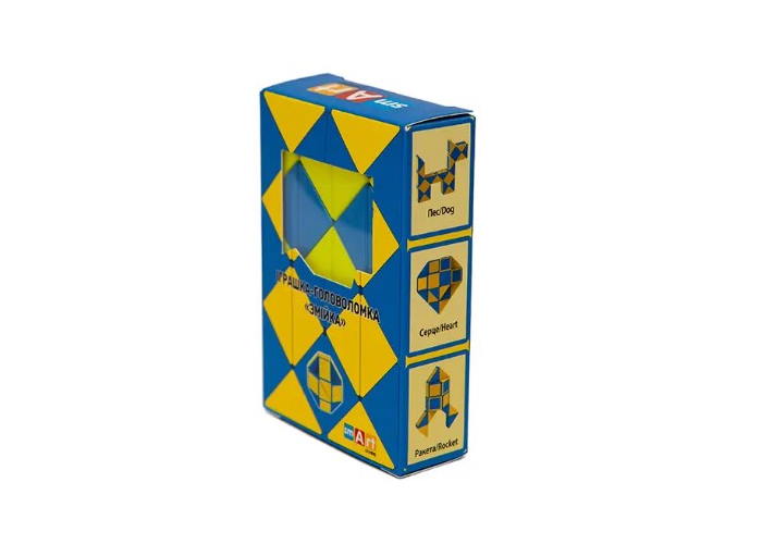 Змейка Рубика сине-жёлтая (Smart Cube Twisty Puzzle Snake)