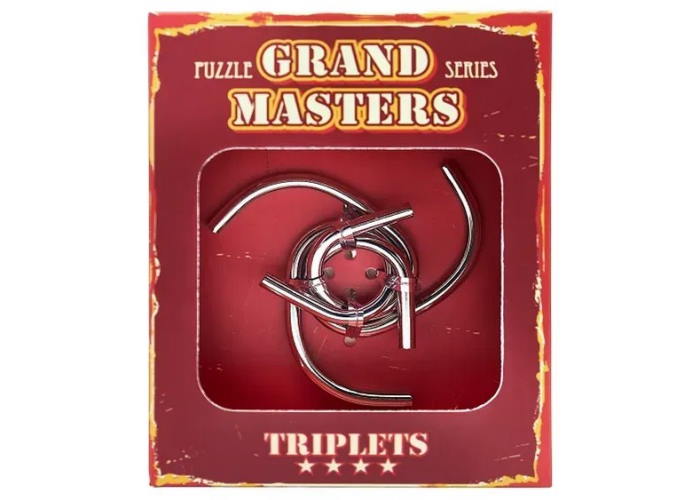 Головоломка металлическая Grand Master Puzzles TRIPLETS red
