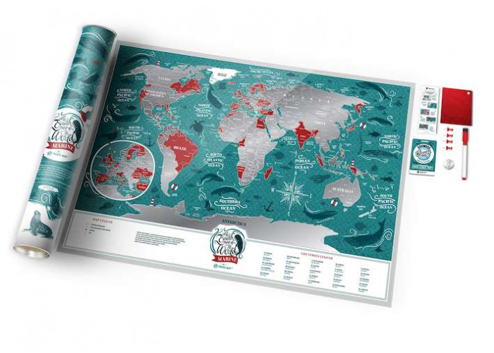 Скретч карта мира Travel Map Marine World