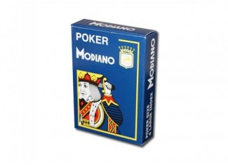 Карты игральные Modiano Poker Cristallo 100% Plastic Jumbo Index (blue)