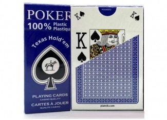 Карты игральные 100% Plastic Poker Texas Hold'em (blue)