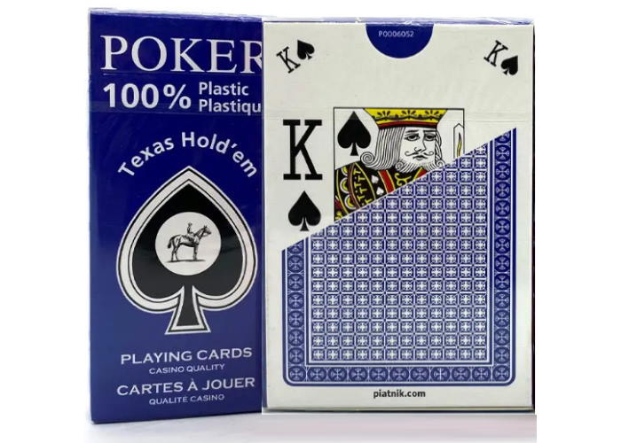 Карты игральные 100% Plastic Poker Texas Hold'em (blue)