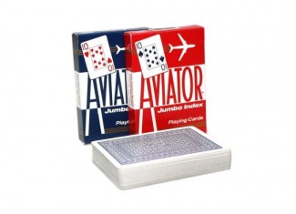 Карты игральные Aviator Jumbo Index (red, blue)