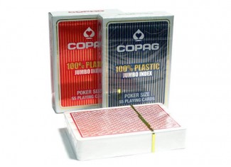 Карты игральные Copag 100% Plastic Jumbo Index (red, blue)