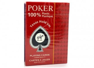 Карты игральные 100% Plastic Poker Texas Hold'em (red)