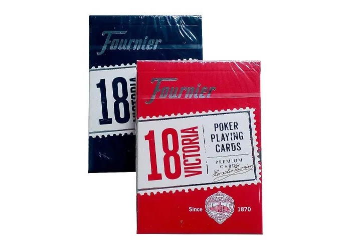 Карти гральні Fournier 18 Victoria Standard Index (red, blue)