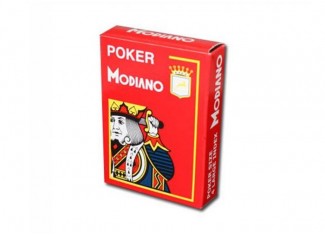 Карты игральные Modiano Poker Cristallo 100% Plastic Jumbo Index (red)