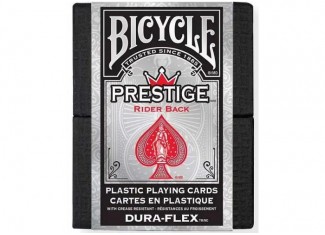 Карты игральные Bicycle Prestige 100% Plastic Dura-Flex (red)