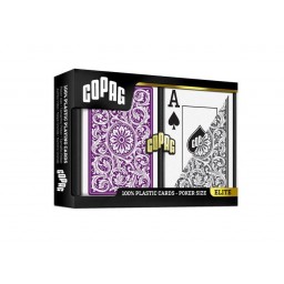 Карты игральные Copag 1546 100% Plastic Jumbo Index Purple/Grey Double Deck (2 колоды)
