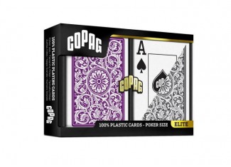 Карты игральные Copag 1546 100% Plastic Jumbo Index Purple/Grey Double Deck (2 колоды)