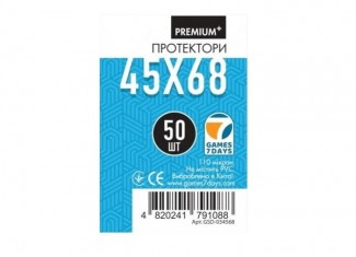 Протекторы для карт Games7Days (45 х 68 мм, Mini Euro, 50 шт.) (PREMIUM Plus)