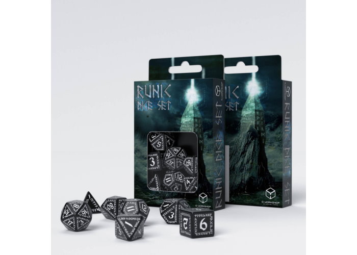 Набор кубиков Runic Black & white Dice Set (7 шт.)