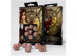 Набор кубиков Steampunk Clockwork Caramel & white Dice Set (7 шт.)
