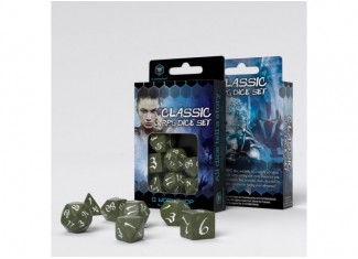 Набір кубиків Classic RPG Olive & white Dice Set (7 шт.)