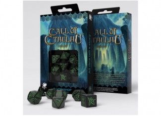 Набор кубиков Call of Cthulhu Black & Green Dice Set (7 шт.)