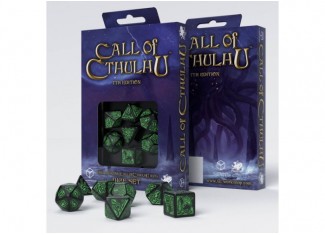 Набор кубиков Call of Cthulhu 7th Edition Black & green Dice Set (7 шт.)
