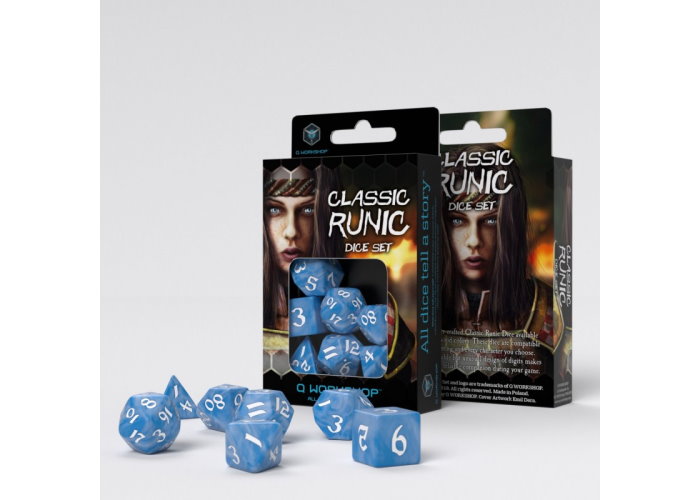 Набор кубиков Classic Runic Glacier & white Dice Set (7 шт.)