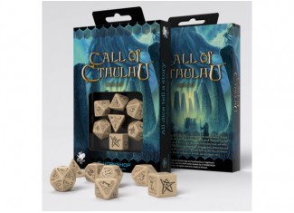 Набор кубиков Call of Cthulhu Beige & black Dice Set (7 шт.)