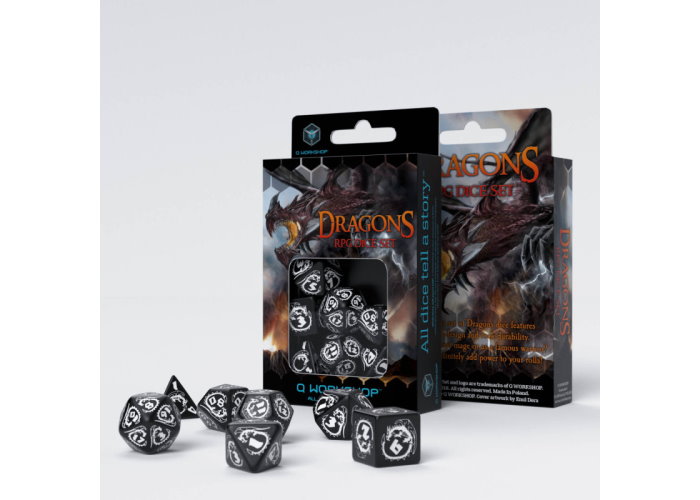 Набір кубиків Dragons Hematite Dice Set (7 шт.)