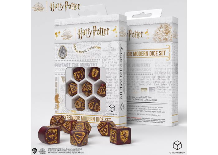 Набор кубиков Harry Potter. Gryffindor Modern Dice Set - Red (7 шт.)