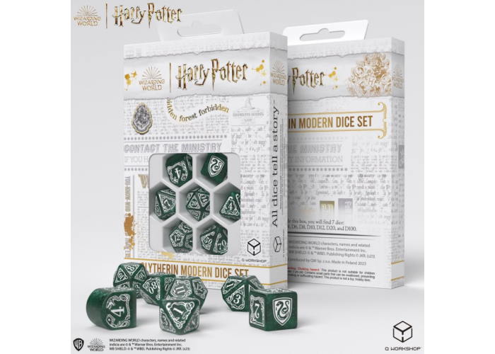 Набор кубиков Harry Potter. Slytherin Modern Dice Set - Green (7 шт.)