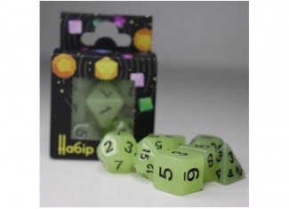 Набір кубиків Glow in the dark 7 Dice Set - White (7 шт.)