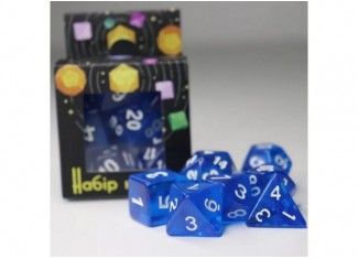 Набір кубиків Transparent 7 Dice Set - Blue (7 шт.)