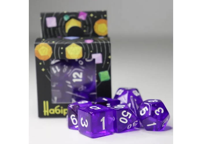 Набор кубиков Transparent 7 Dice Set - Dark purple (7 шт.)